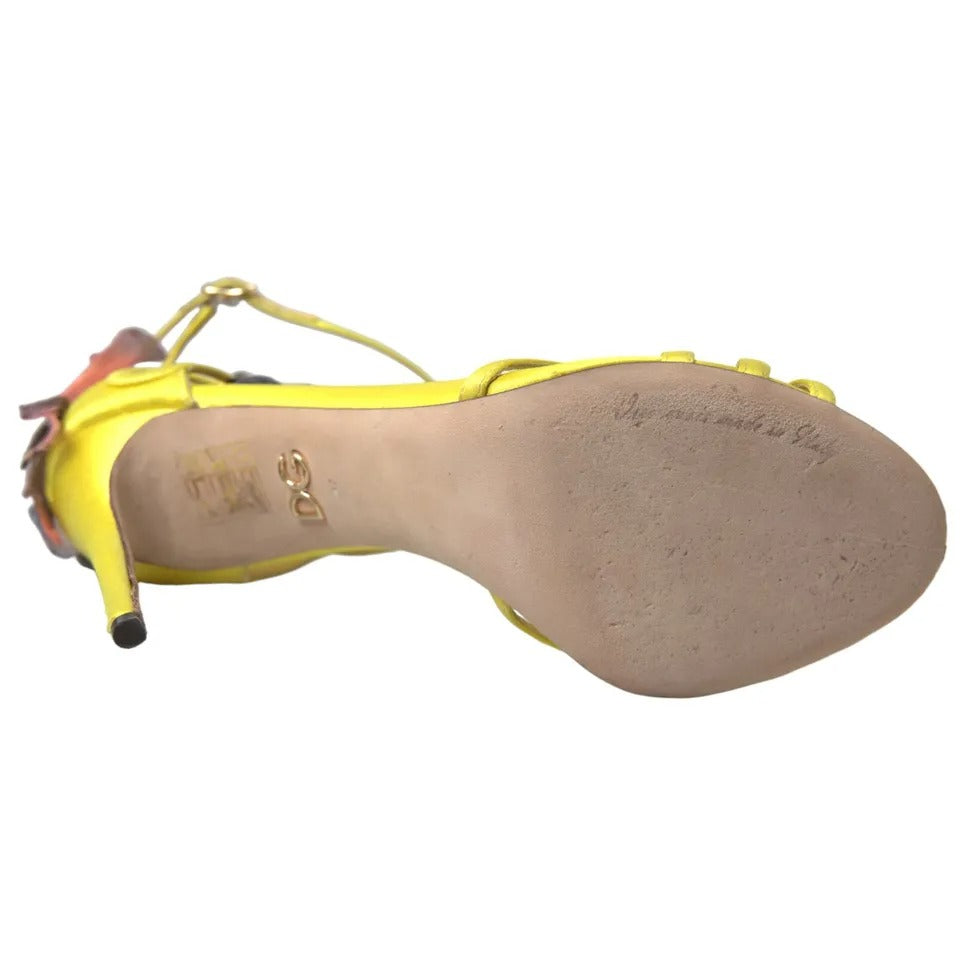 Sandales Dolce &amp; Gabbana à appliques papillon jaunes