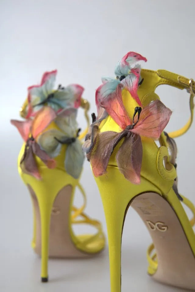 Sandales Dolce &amp; Gabbana à appliques papillon jaunes