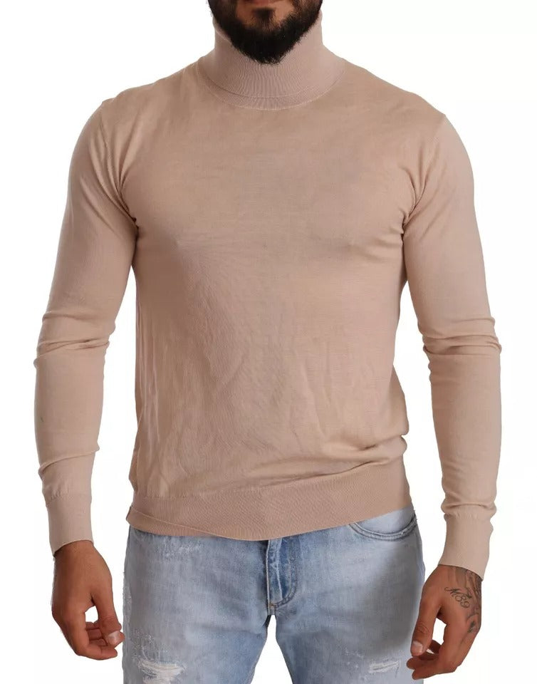 Pull col roulé en cachemire beige Dolce &amp; Gabbana