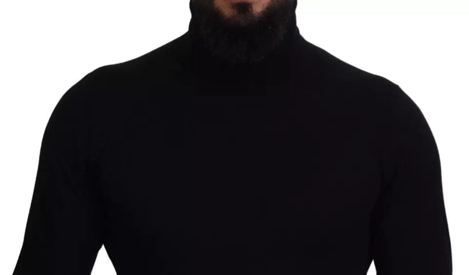 Dolce & Gabbana Black Cashmere Turtleneck Pullover Sweater