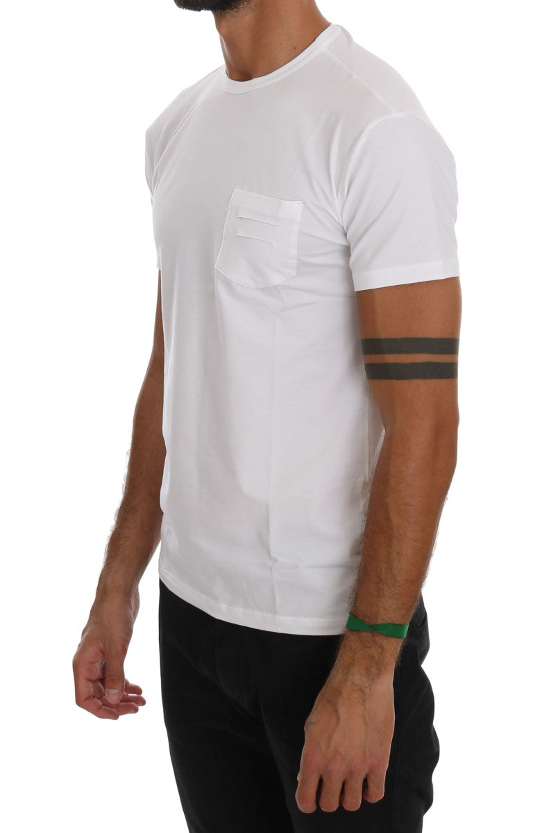 Camiseta elegante de algodón con cuello redondo en color blanco de Daniele Alessandrini