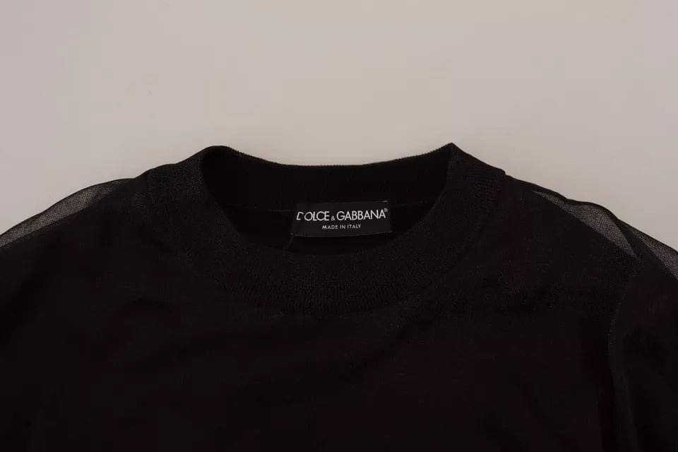 Pull-over Dolce &amp; Gabbana en polyester noir avec logo pour homme