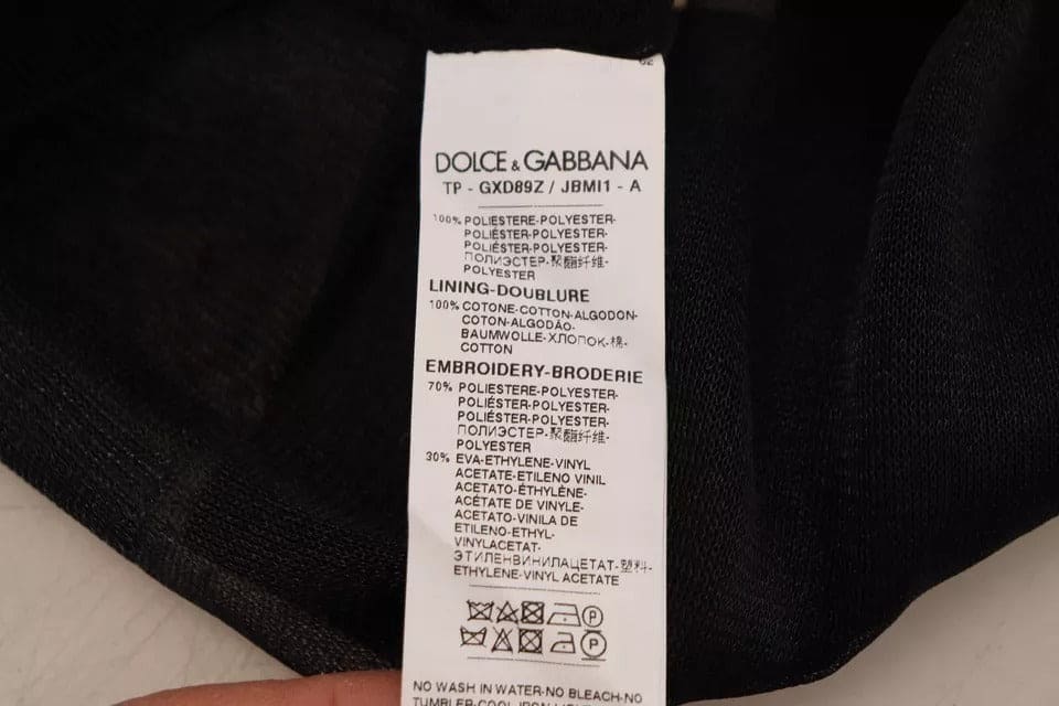 Suéter tipo jersey con logotipo de poliéster negro de Dolce &amp; Gabbana para hombre