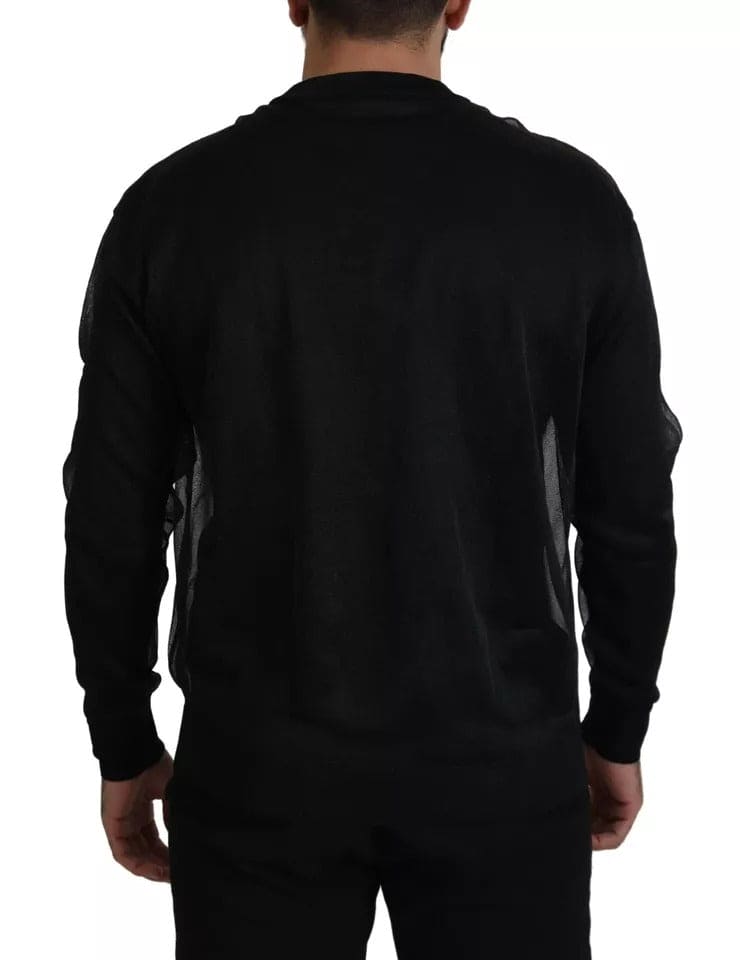 Pull-over Dolce &amp; Gabbana en polyester noir avec logo pour homme