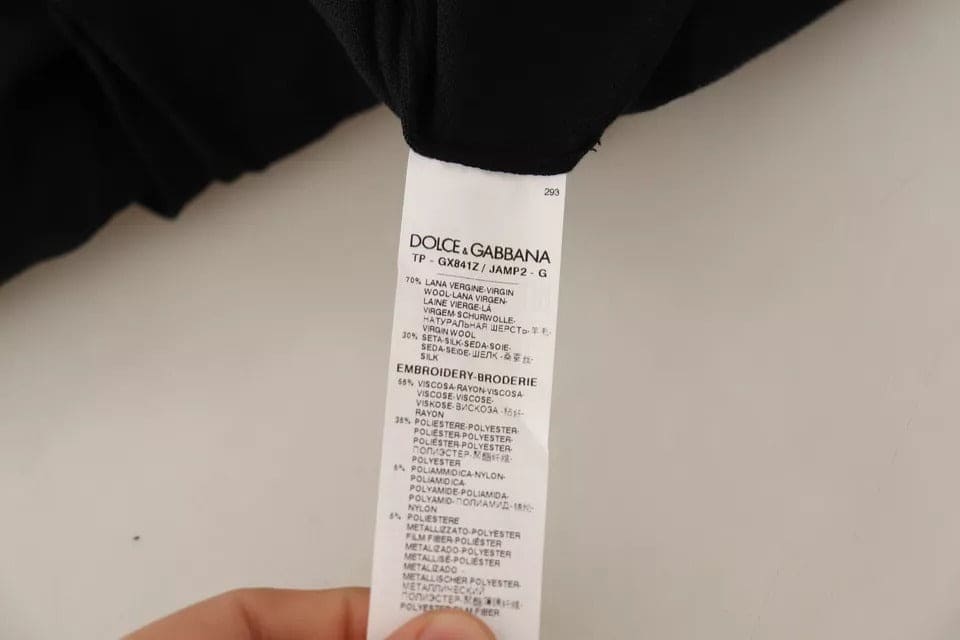 Pull Dolce &amp; Gabbana en laine et soie noire et dorée Napoleon