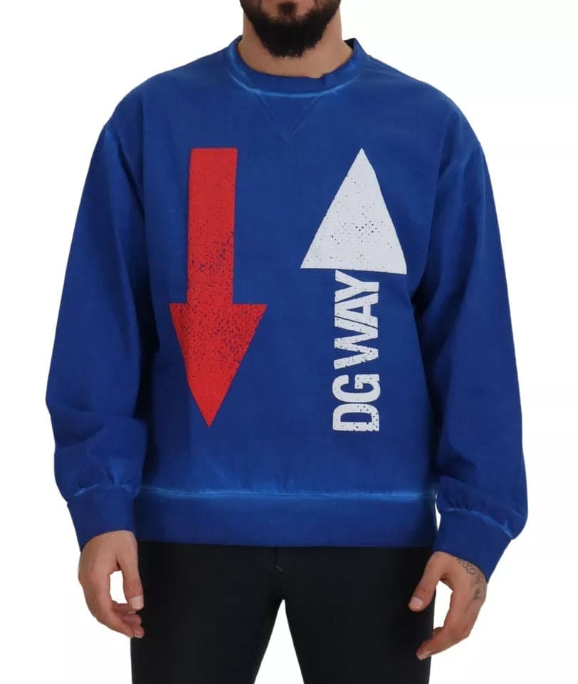 Pull ras du cou en coton bleu Dolce &amp; Gabbana DGWAY