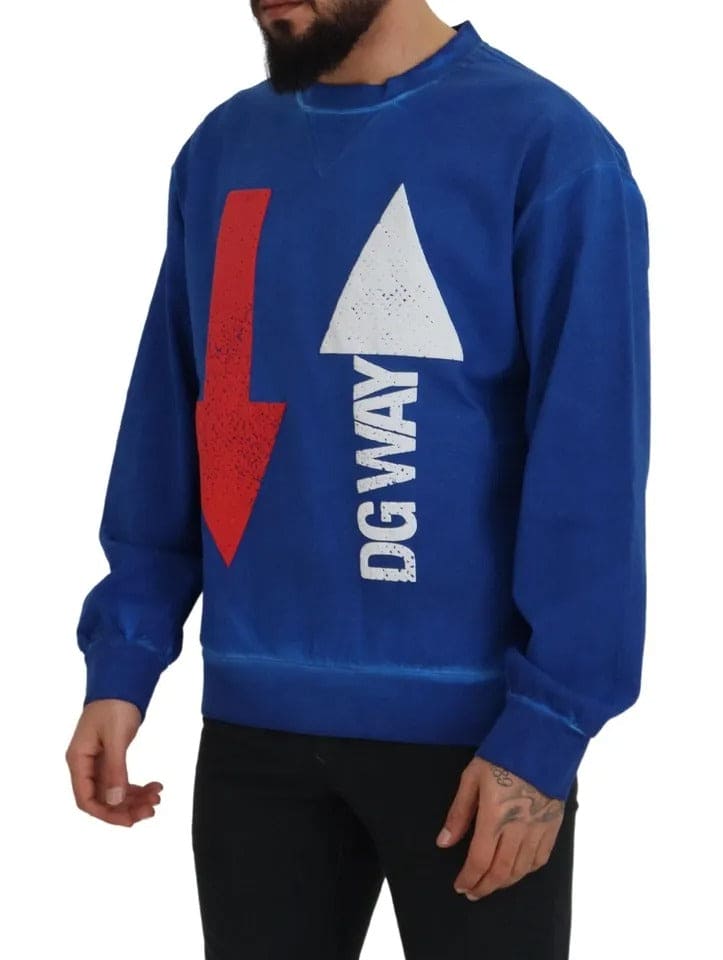 Pull ras du cou en coton bleu Dolce &amp; Gabbana DGWAY