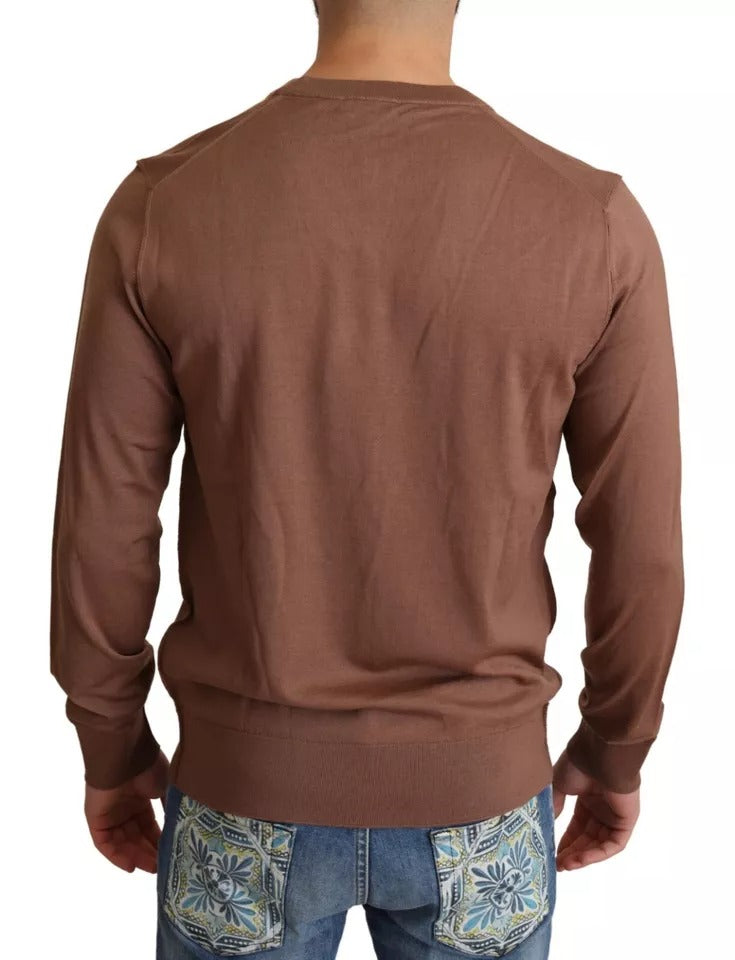 Pull en soie et cachemire marron Dolce &amp; Gabbana