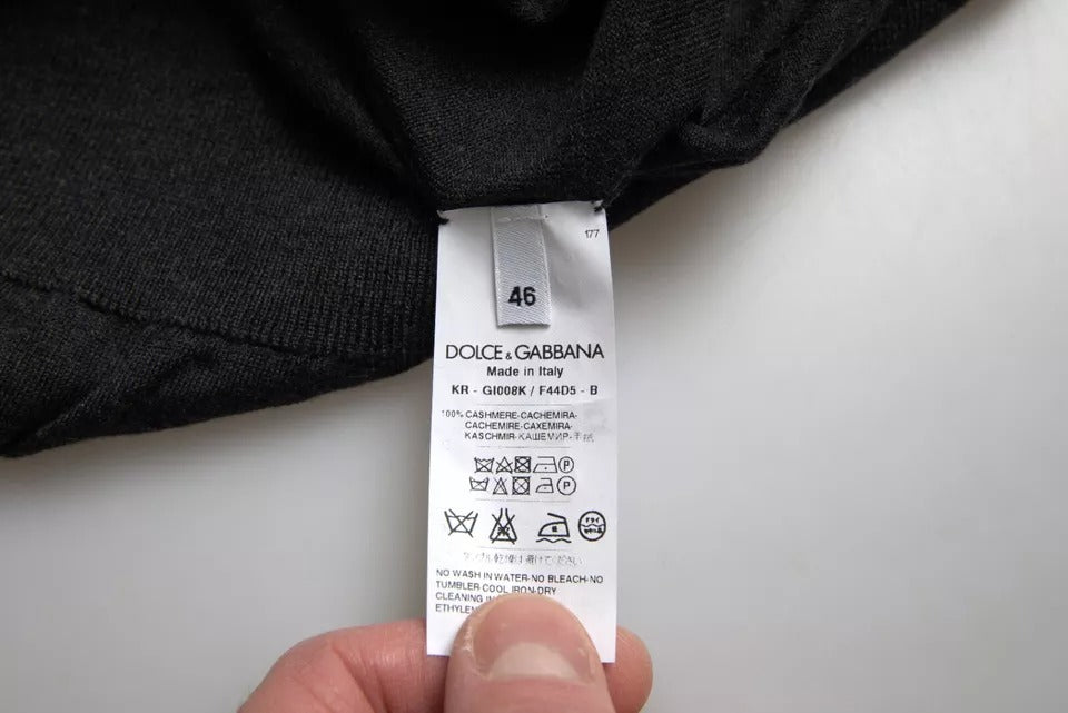 Pull ras du cou en cachemire gris foncé Dolce &amp; Gabbana