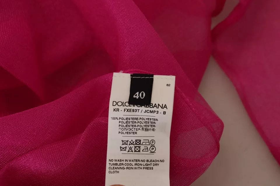 Pull ras du cou en polyester fuchsia Dolce &amp; Gabbana