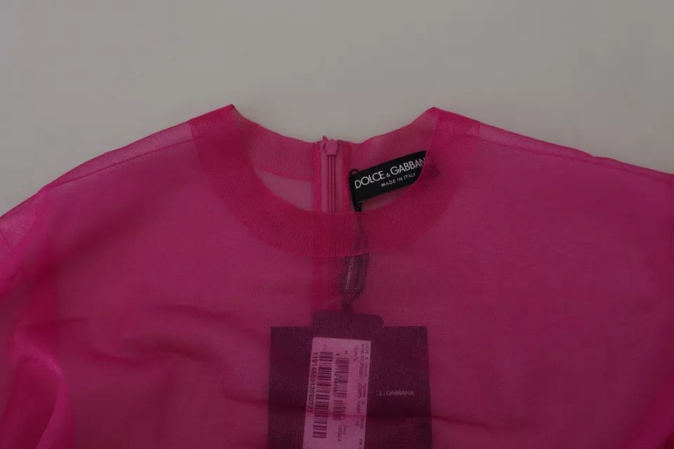 Pull ras du cou en polyester fuchsia Dolce &amp; Gabbana