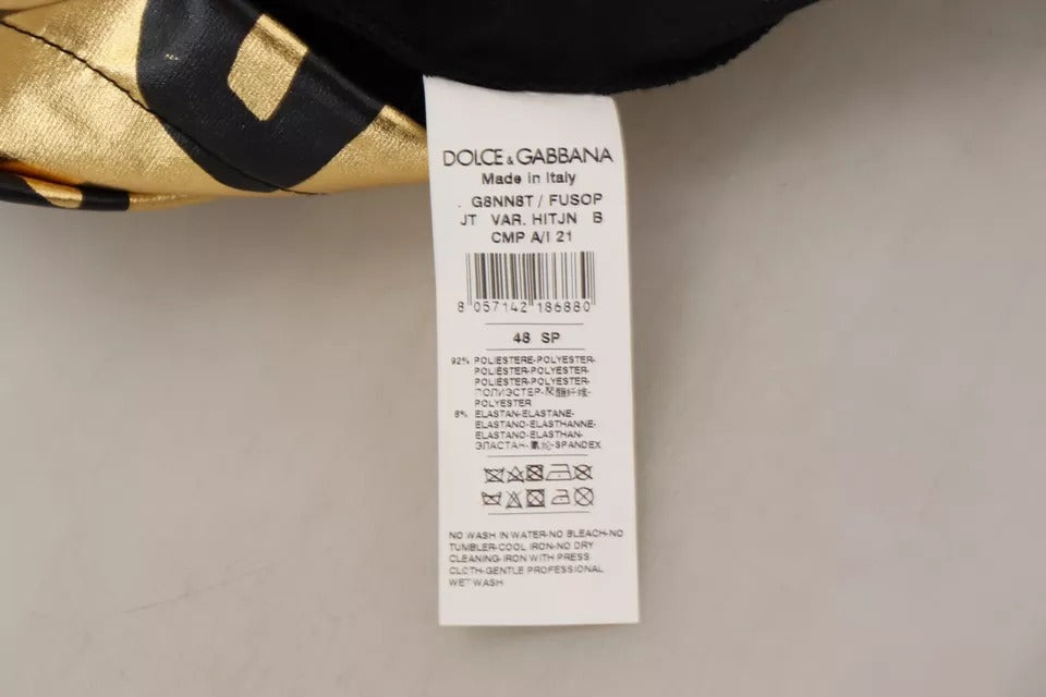 Suéter de cuello alto con estampado de logotipo dorado de Dolce &amp; Gabbana