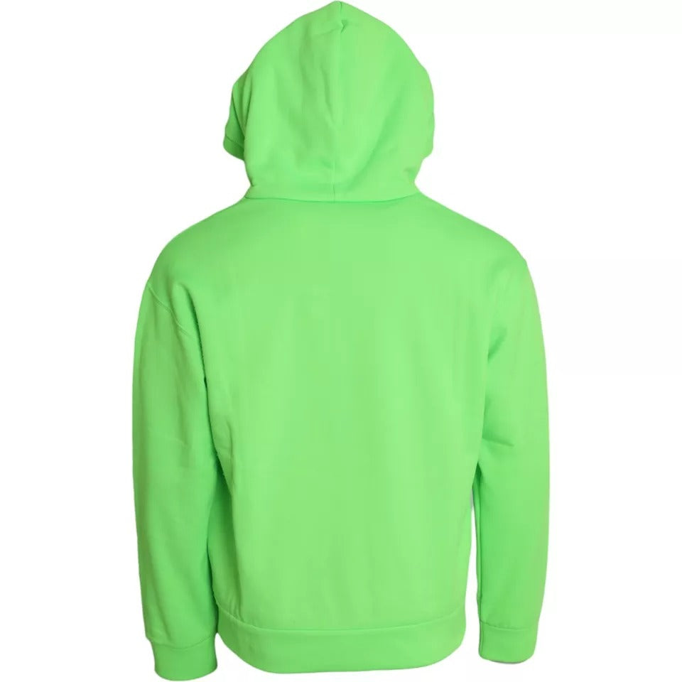 Sweat-shirt à capuche avec logo vert fluo Dolce &amp; Gabbana