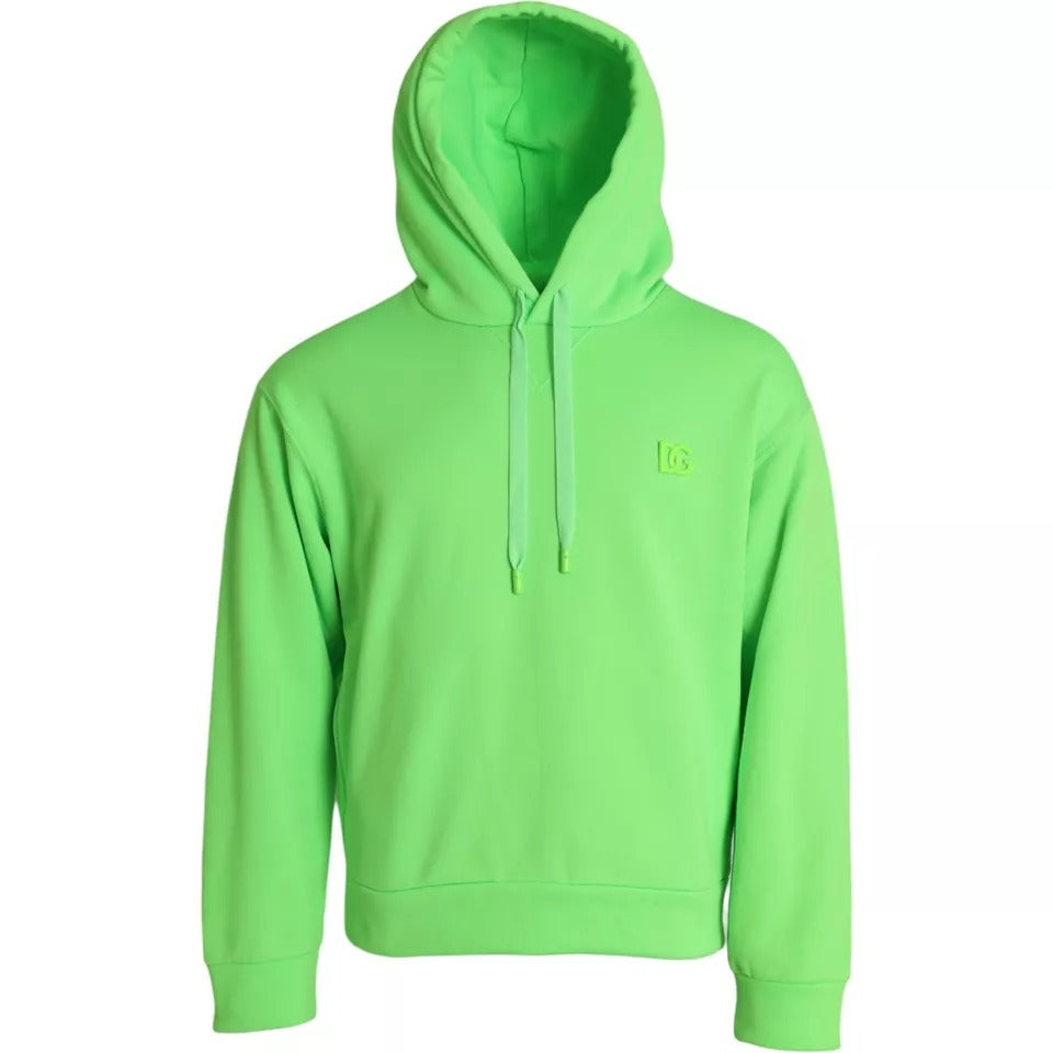 Sudadera con capucha y logotipo verde neón de Dolce &amp; Gabbana