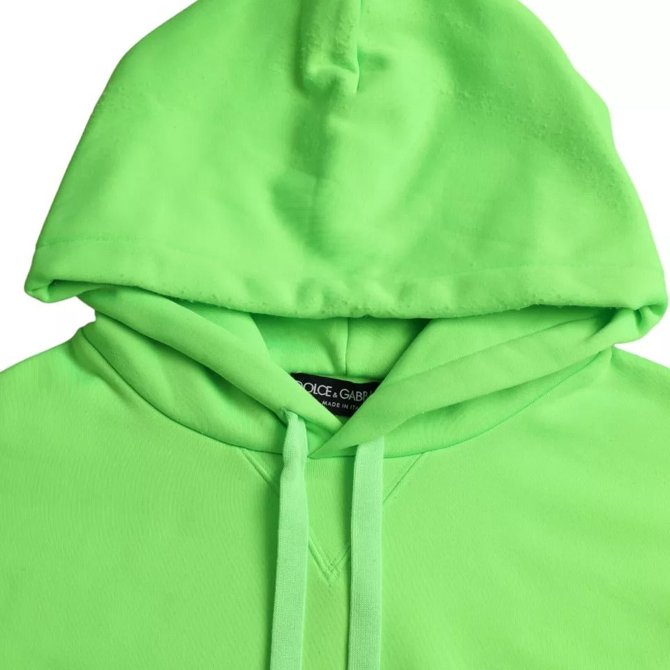 Sweat-shirt à capuche avec logo vert fluo Dolce &amp; Gabbana