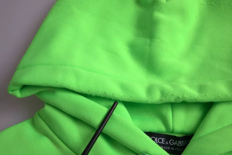 Sweat-shirt à capuche avec logo vert fluo Dolce &amp; Gabbana