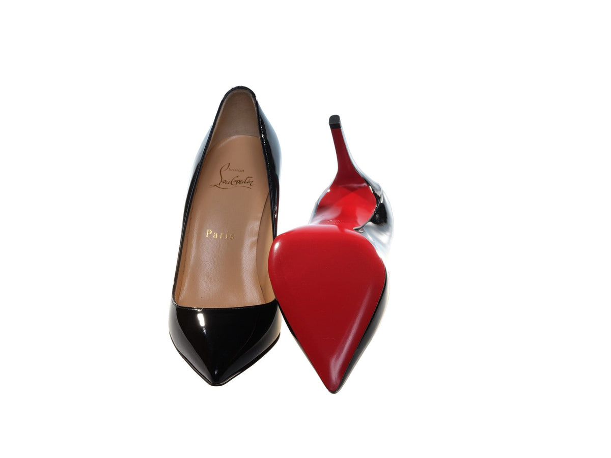 Escarpins à talons hauts en cuir noir Christian Louboutin Pigalle 85