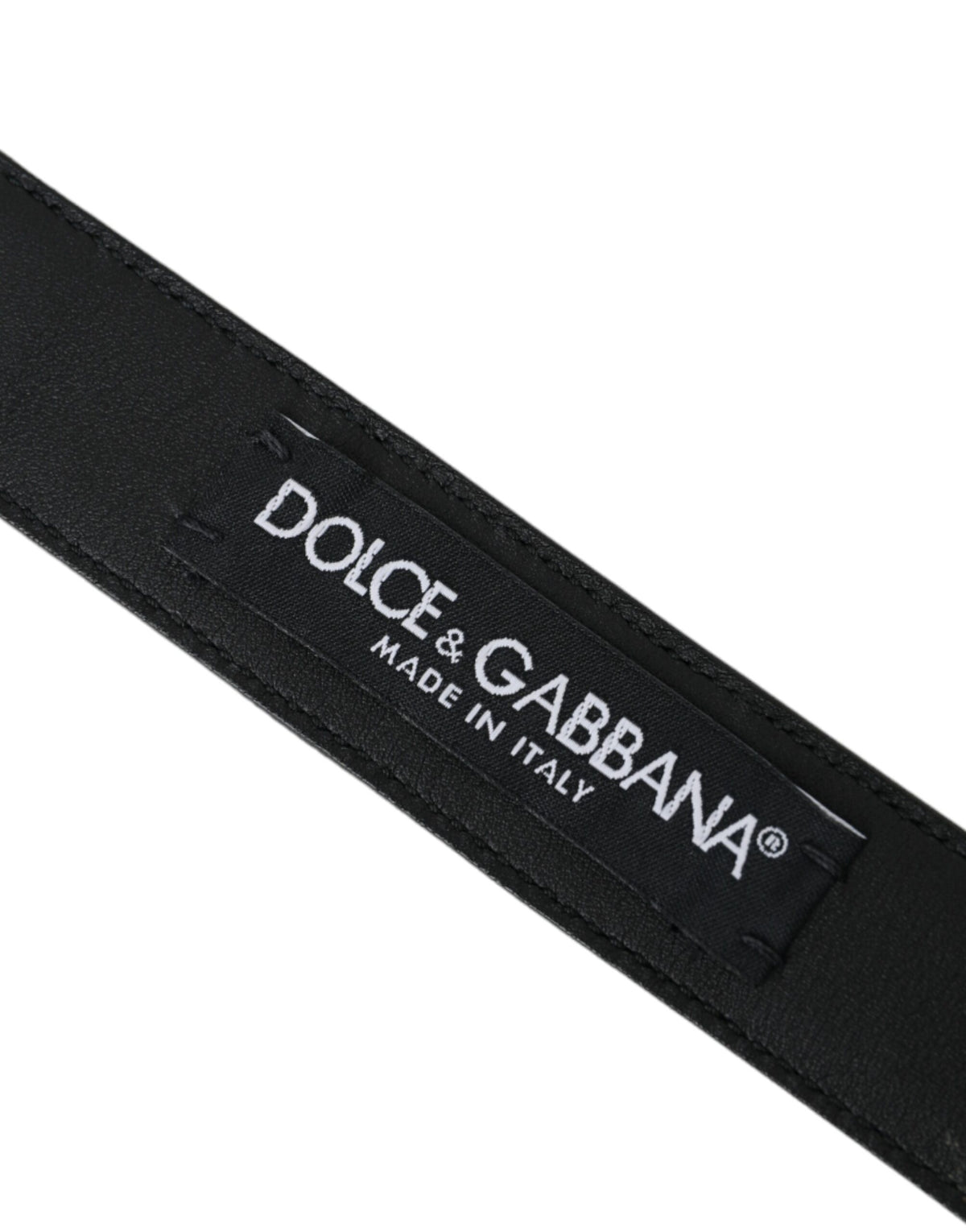 Ceinture en cuir perforé marron foncé avec boucle en métal Dolce &amp; Gabbana pour homme