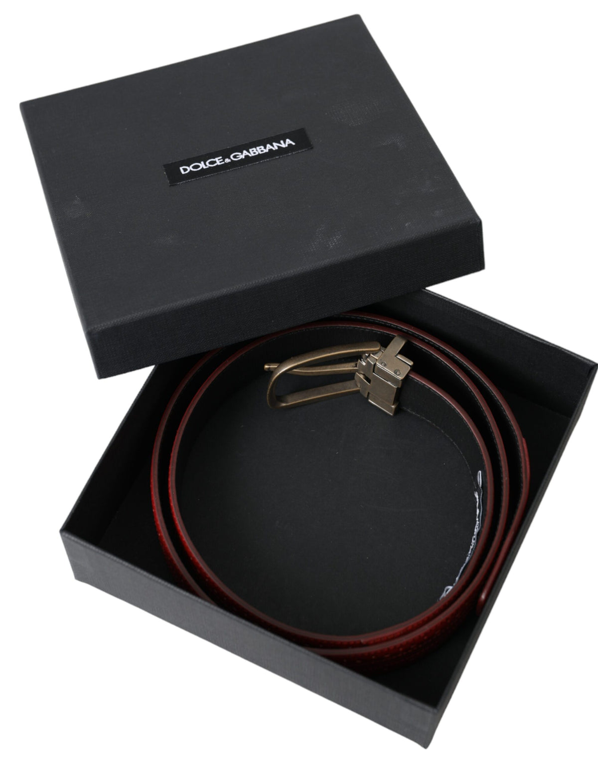 Ceinture en cuir perforé rouge avec boucle en métal Dolce &amp; Gabbana pour homme