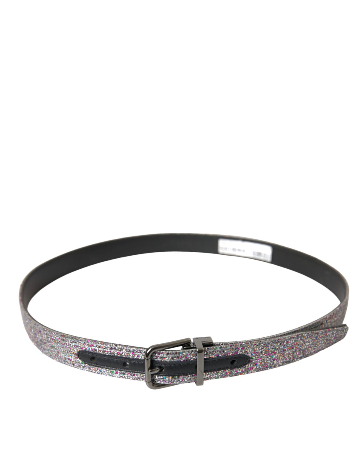 Ceinture Dolce &amp; Gabbana à boucle en métal argenté ornée de motifs multicolores