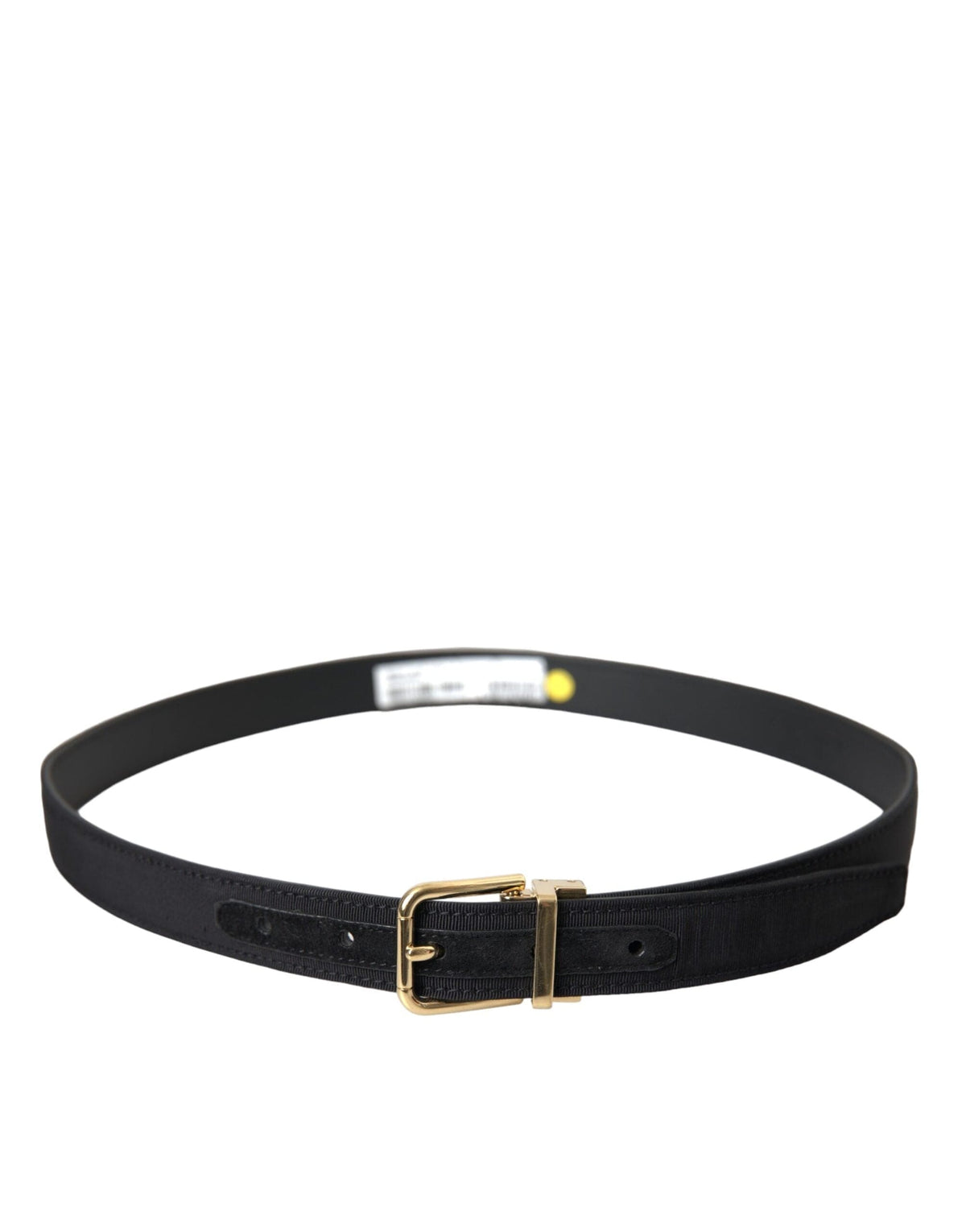 Ceinture Dolce &amp; Gabbana en gros-grain noir avec boucle en métal doré pour homme