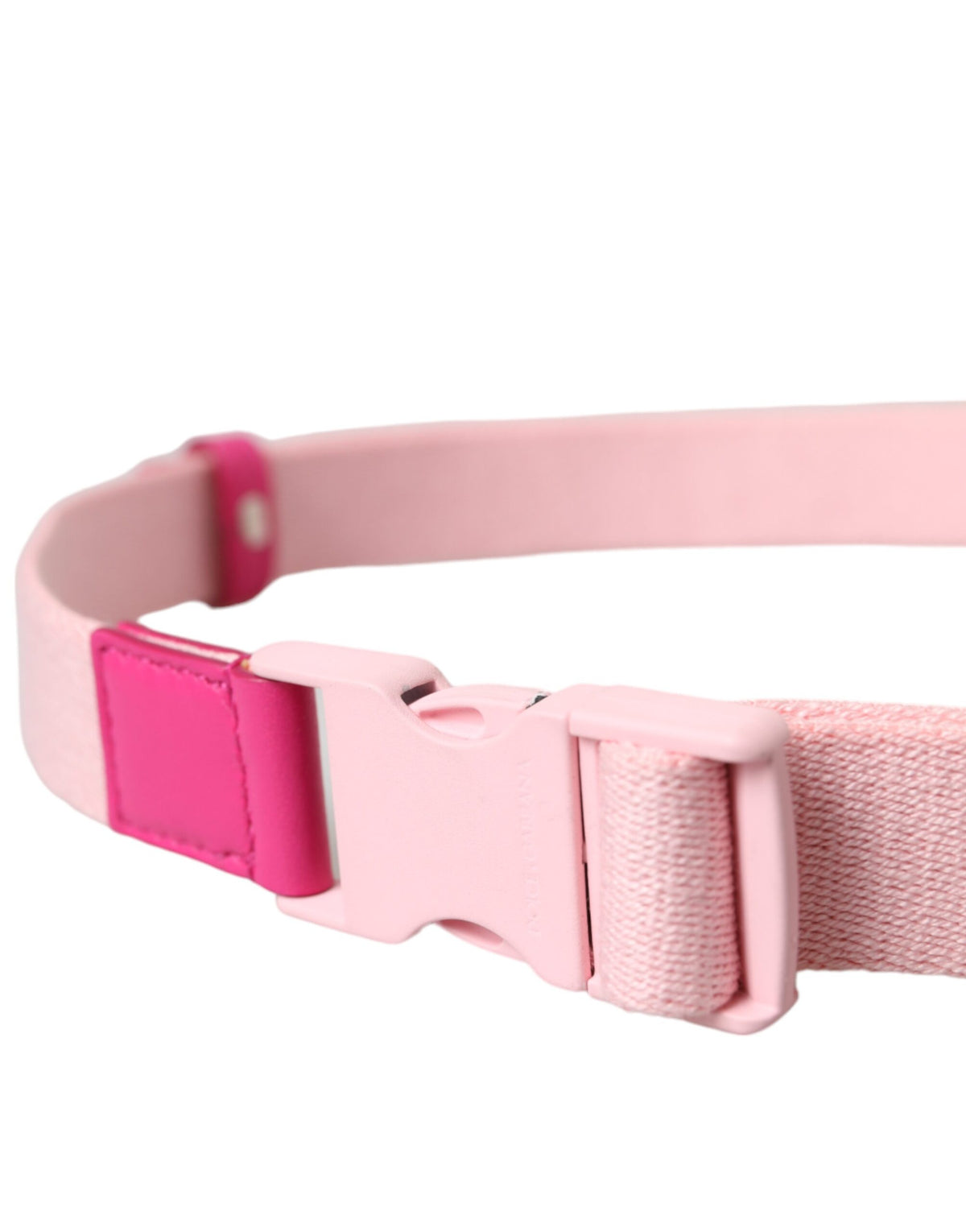 Ceinture en toile extensible rose Dolce &amp; Gabbana pour femme avec boucle en plastique