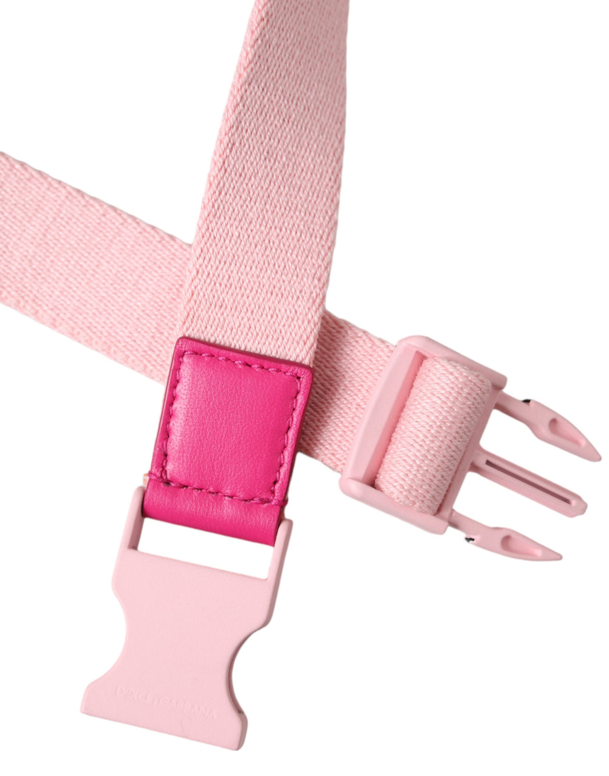 Ceinture en toile extensible rose Dolce &amp; Gabbana pour femme avec boucle en plastique