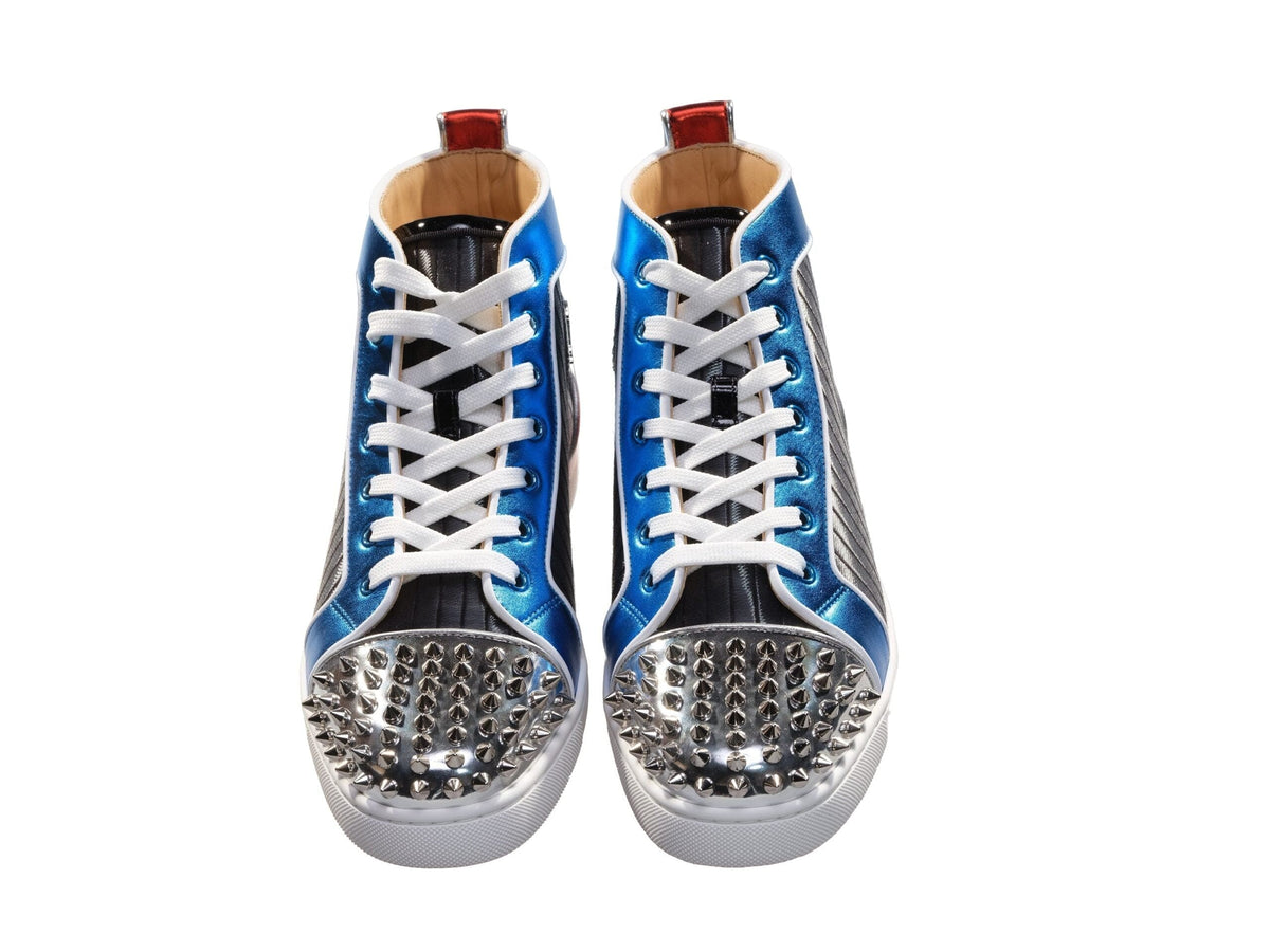 Baskets montantes plates en cuir multicolore Louis Spikes Orlato de Christian Louboutin