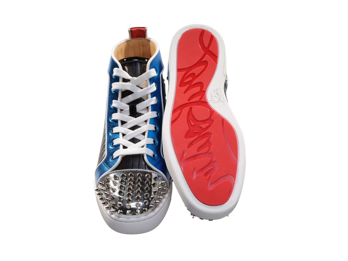 Baskets montantes plates en cuir multicolore Louis Spikes Orlato de Christian Louboutin