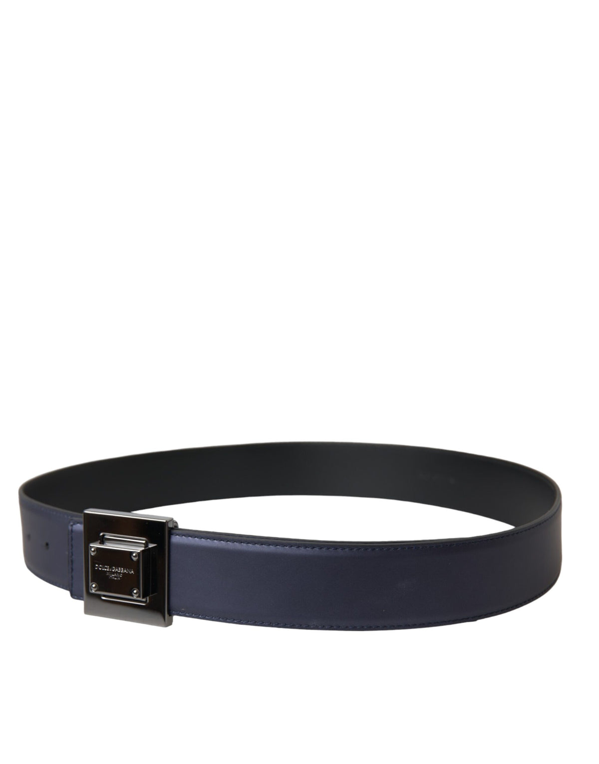 Ceinture en cuir bleu avec boucle carrée en métal Dolce &amp; Gabbana