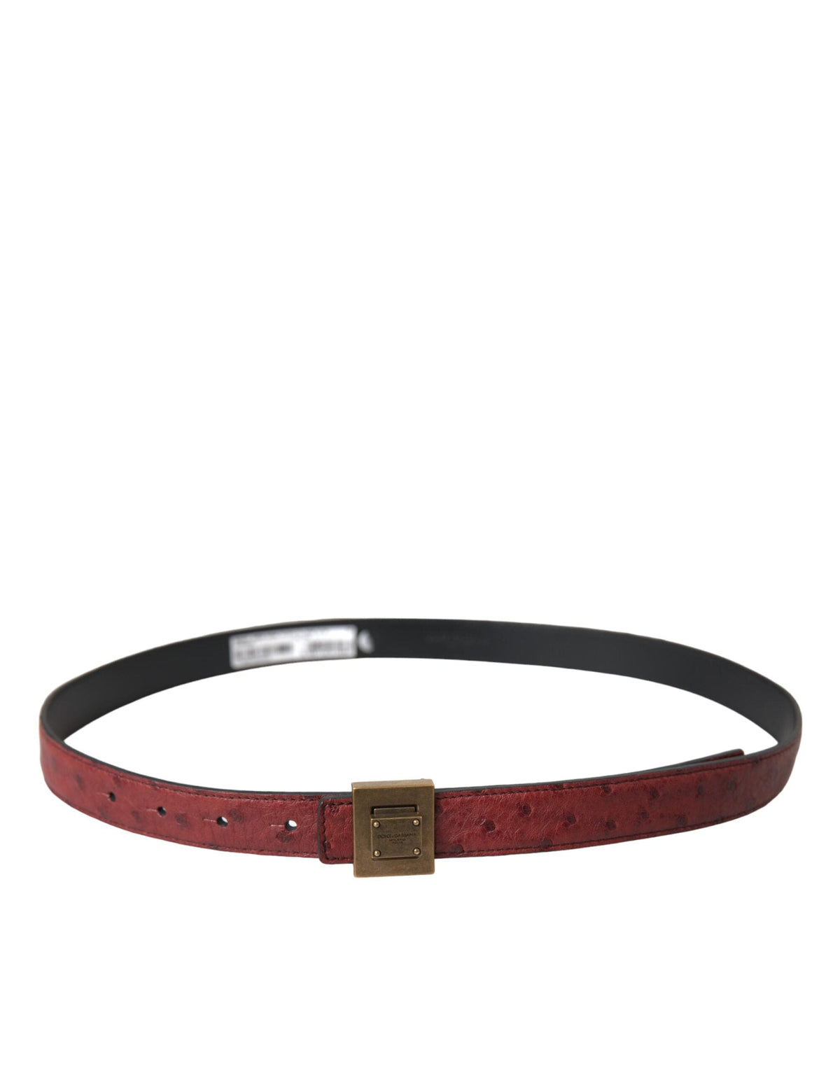 Ceinture en cuir marron à boucle carrée en métal Dolce &amp; Gabbana