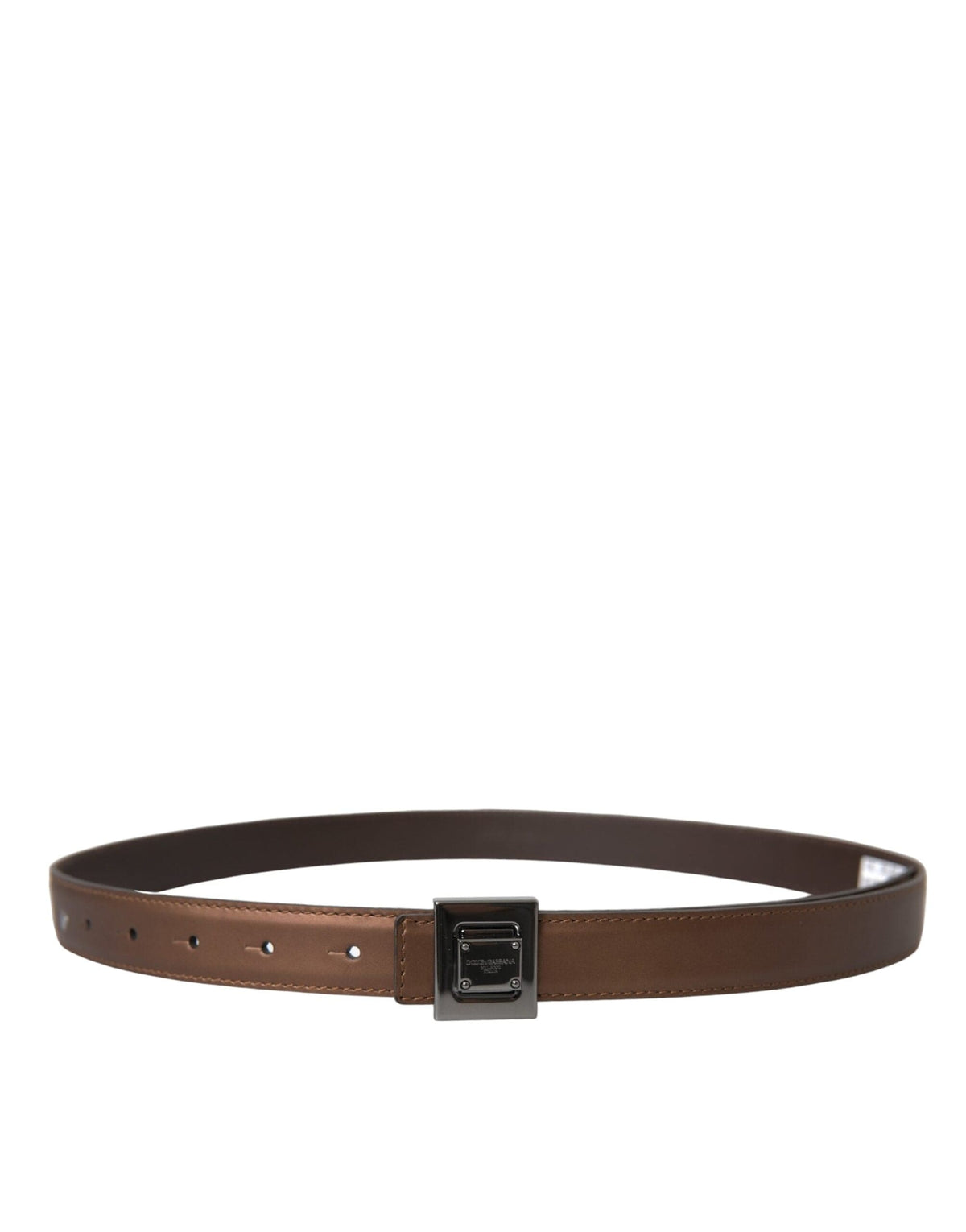 Ceinture en cuir bronze Dolce &amp; Gabbana avec boucle carrée en métal