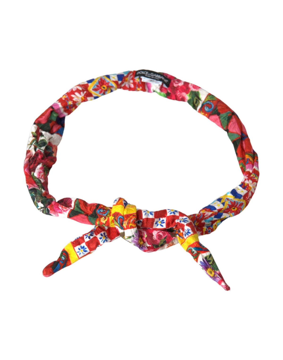 Dolce & Gabbana Multicolor Carretto Print Waist Belt