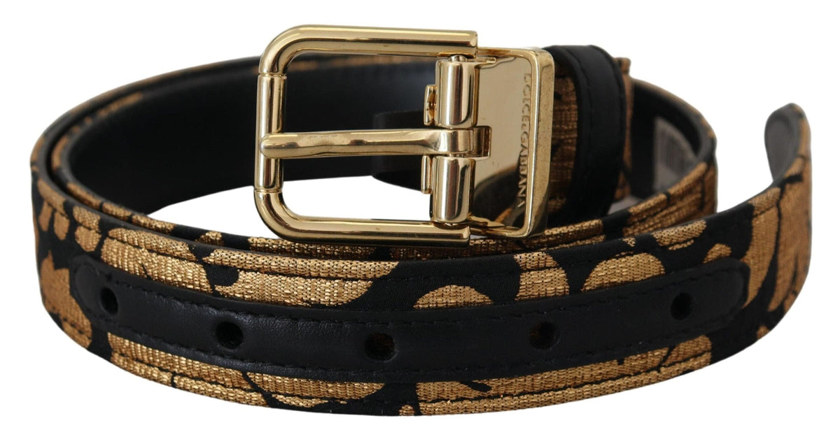 Ceinture à boucle logo en cuir jacquard multicolore Dolce &amp; Gabbana