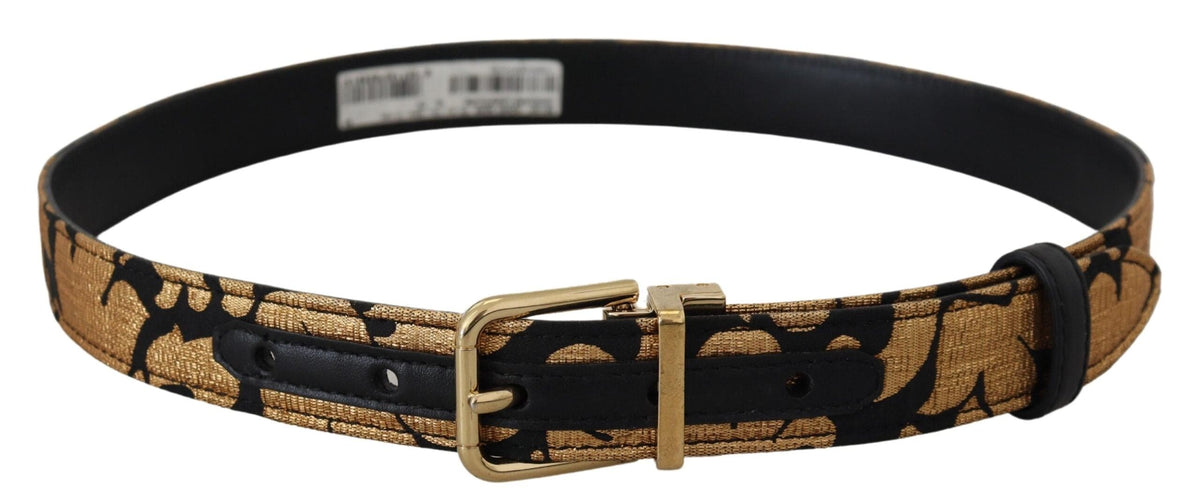 Ceinture à boucle logo en cuir jacquard multicolore Dolce &amp; Gabbana