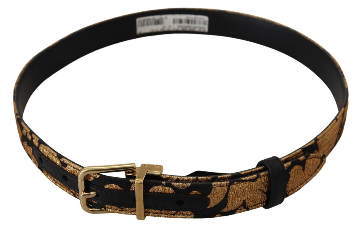 Ceinture à boucle logo en cuir jacquard multicolore Dolce &amp; Gabbana