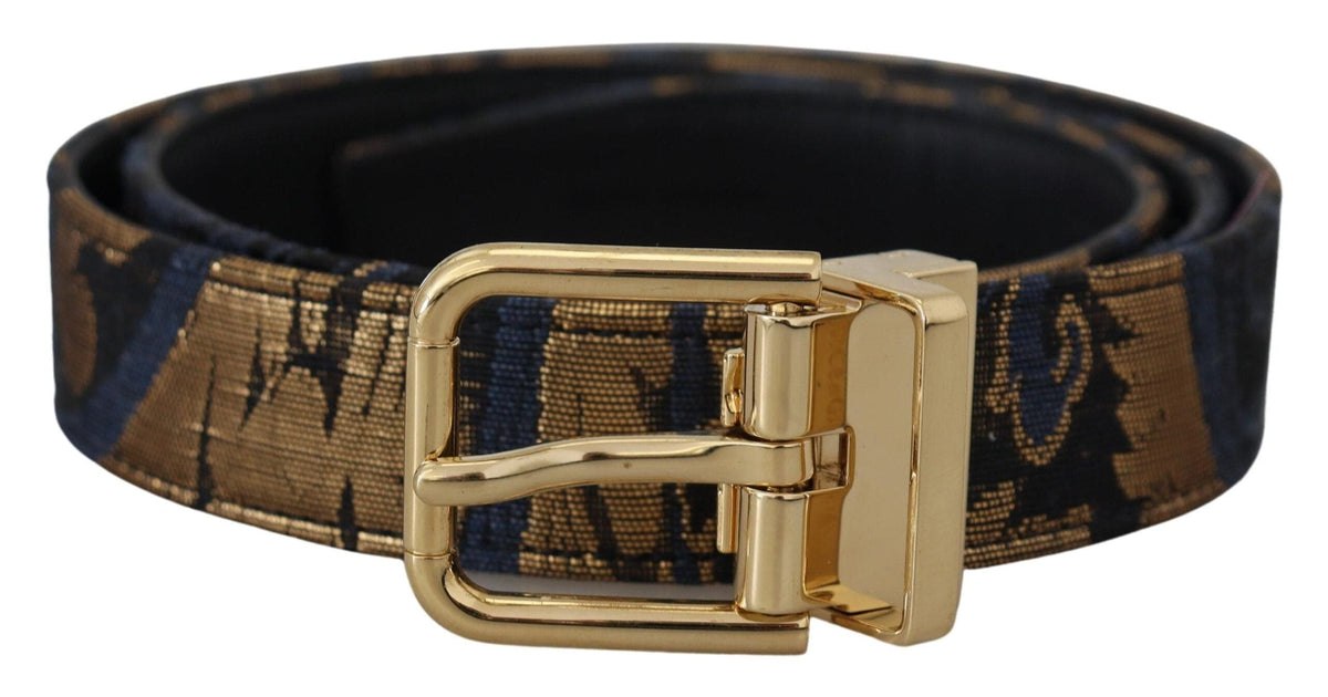 Ceinture à boucle logo en cuir jacquard multicolore Dolce &amp; Gabbana