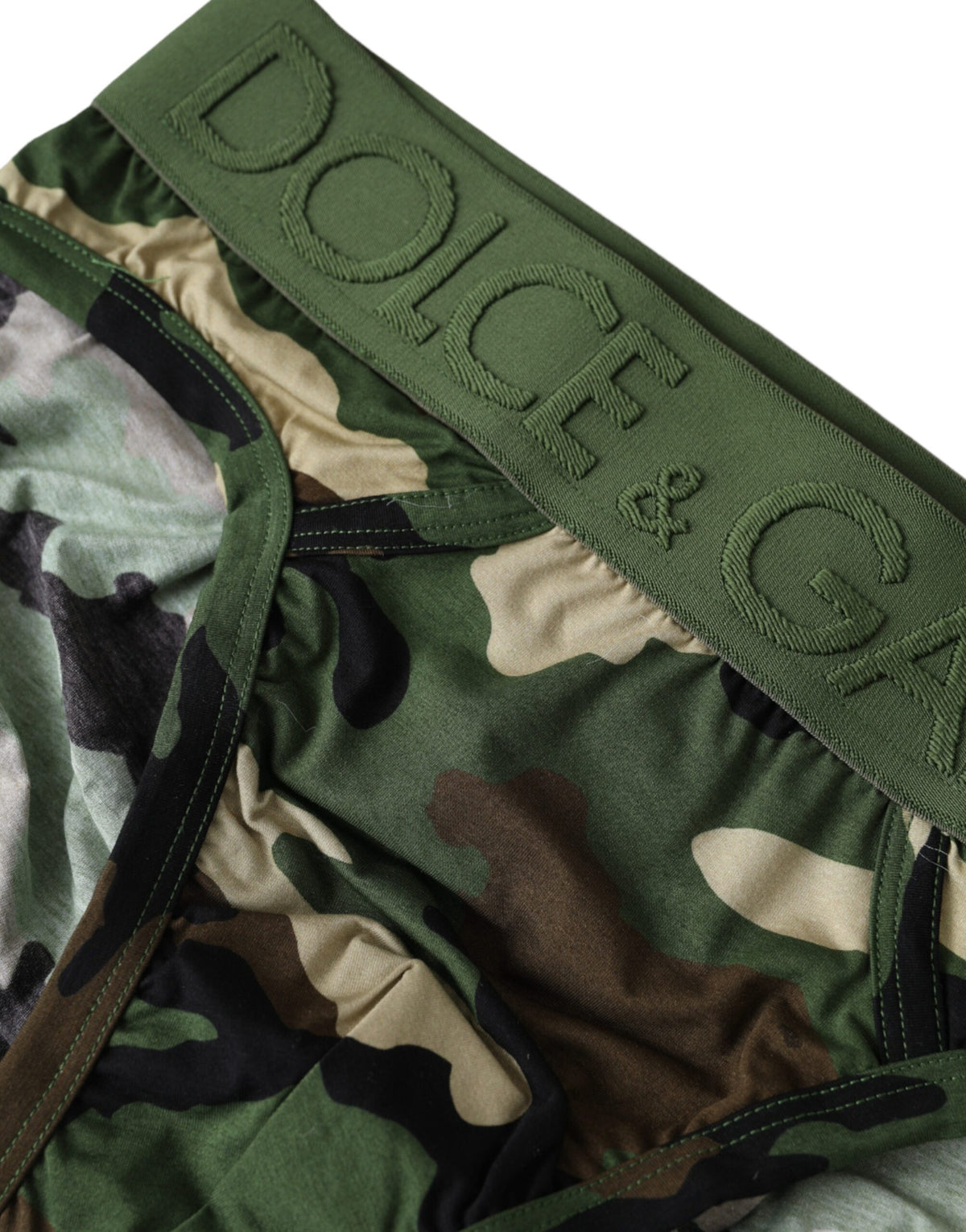 Ropa interior de algodón con logo de camuflaje verde de Dolce &amp; Gabbana