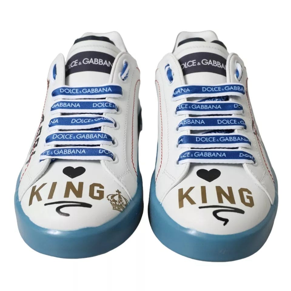 Zapatillas de deporte Portofino Melt con estampado azul y blanco de Dolce &amp; Gabbana