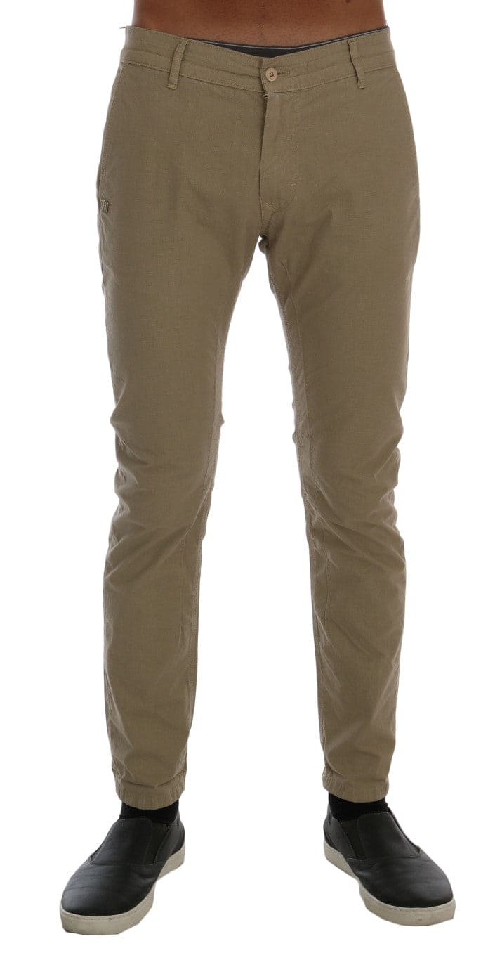 Pantalones chinos ajustados en color beige de Daniele Alessandrini para un estilo sofisticado