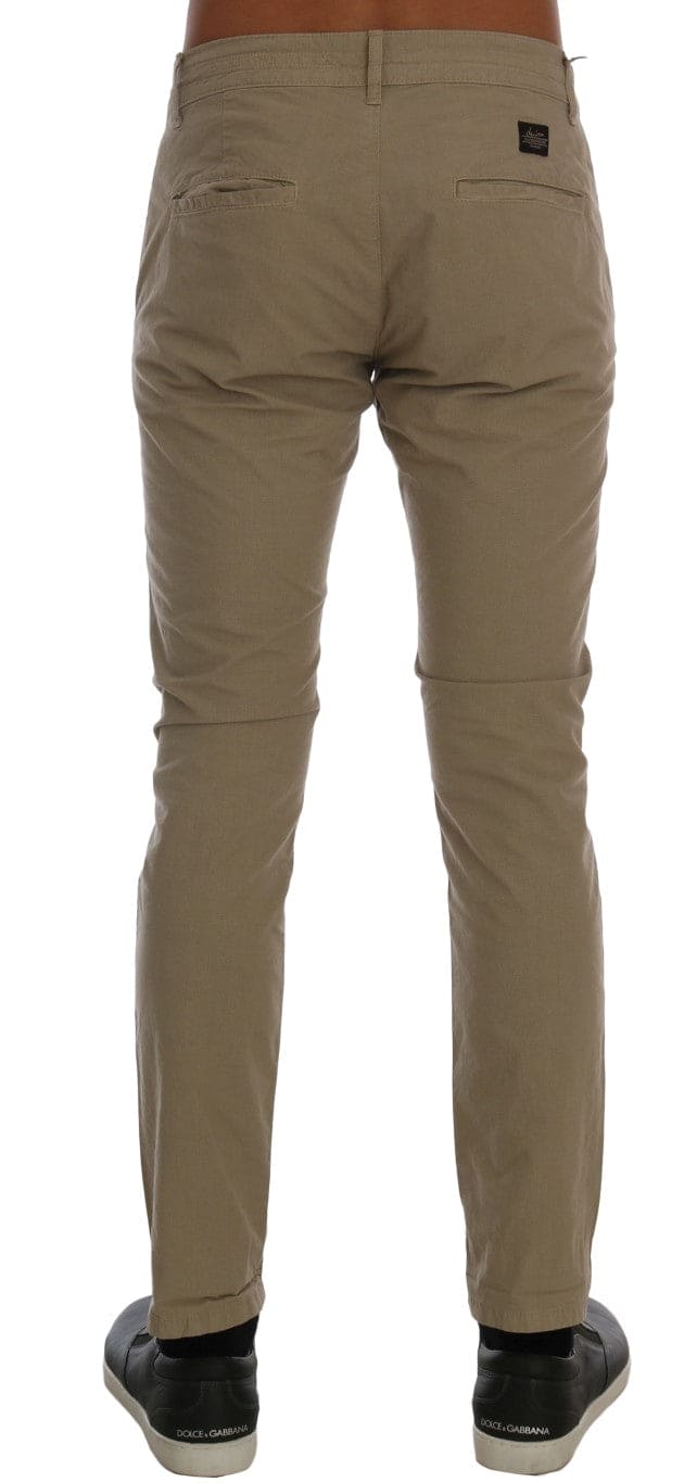 Pantalon chino slim beige Daniele Alessandrini pour un style sophistiqué