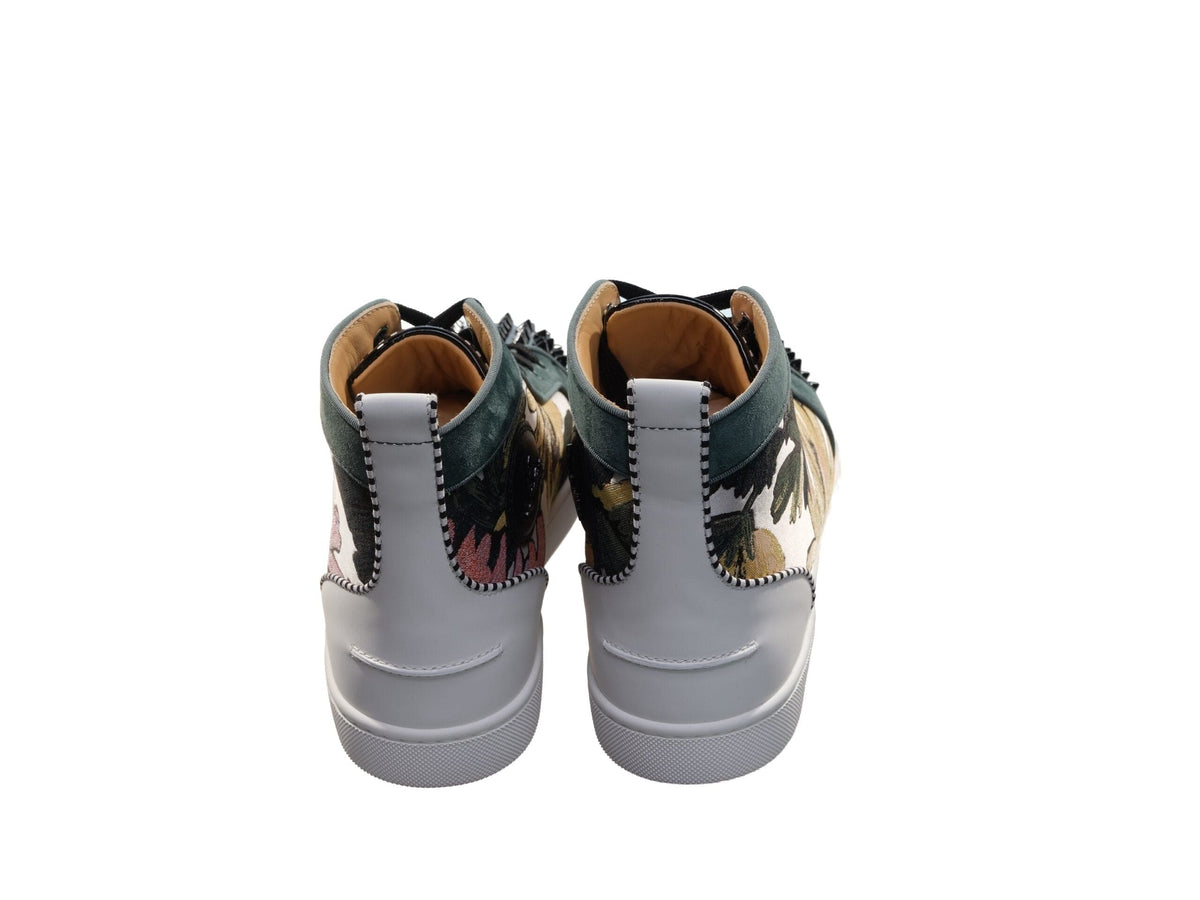 Baskets montantes plates en tissu imprimé Louis Spikes Orlato de Christian Louboutin