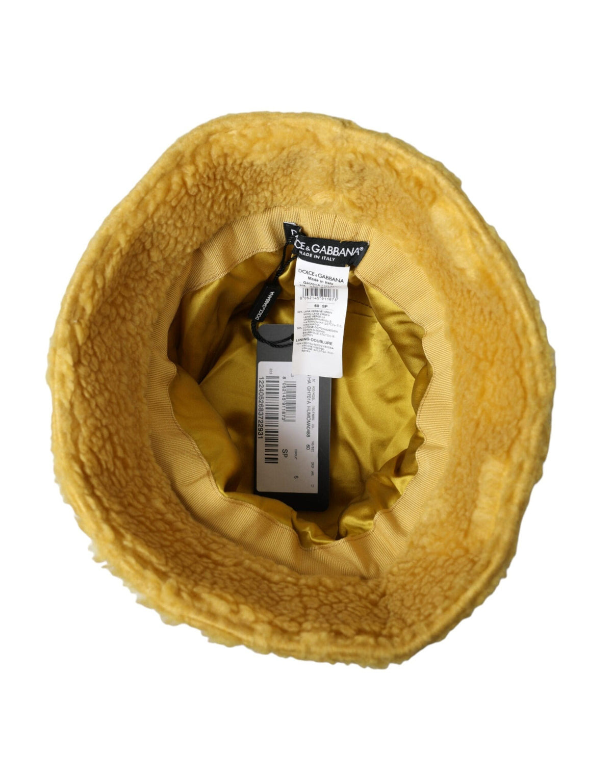 Chapeau Bob En Fourrure Polaire Jaune Dolce &amp; Gabbana Pour Hommes