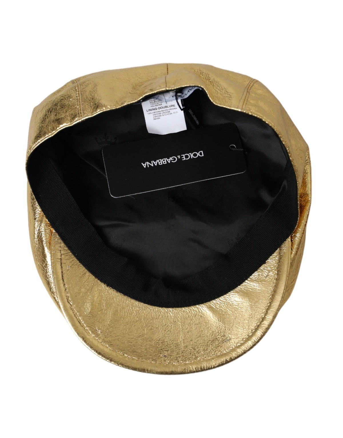 Gorra Newsboy Dolce &amp; Gabbana de poliéster dorado metalizado para hombre