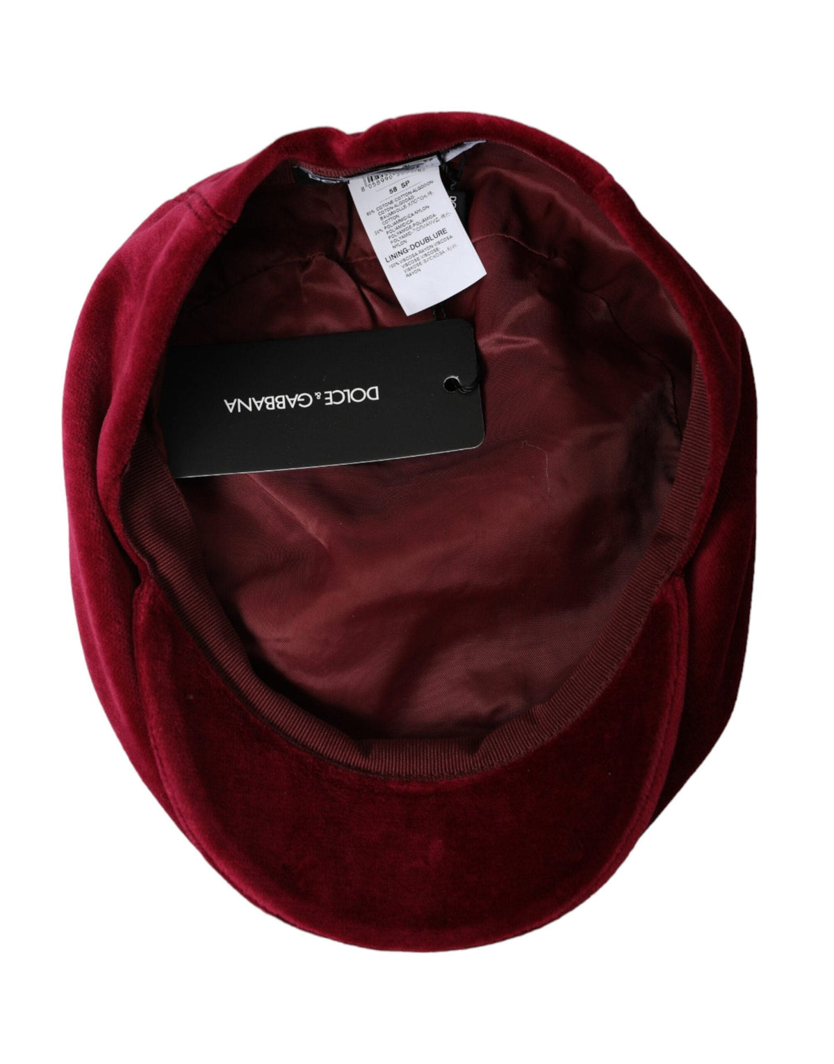 Chapeau Gavroche Dolce &amp; Gabbana en Velours de Coton Bordeaux pour Hommes