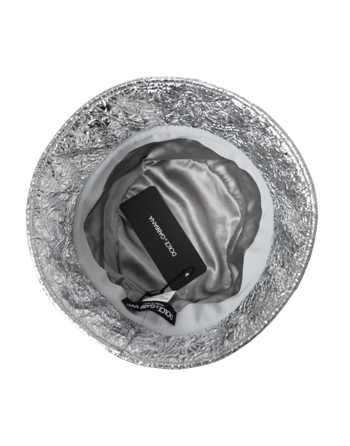 Dolce & Gabbana Metallic Silver Polyester Bucket Hat Men