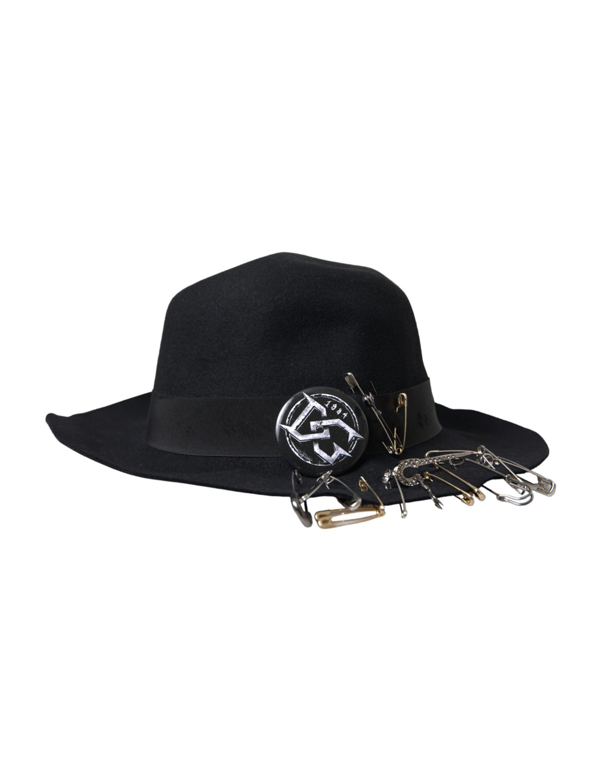 Chapeau Fedora à large bord noir Dolce &amp; Gabbana pour hommes