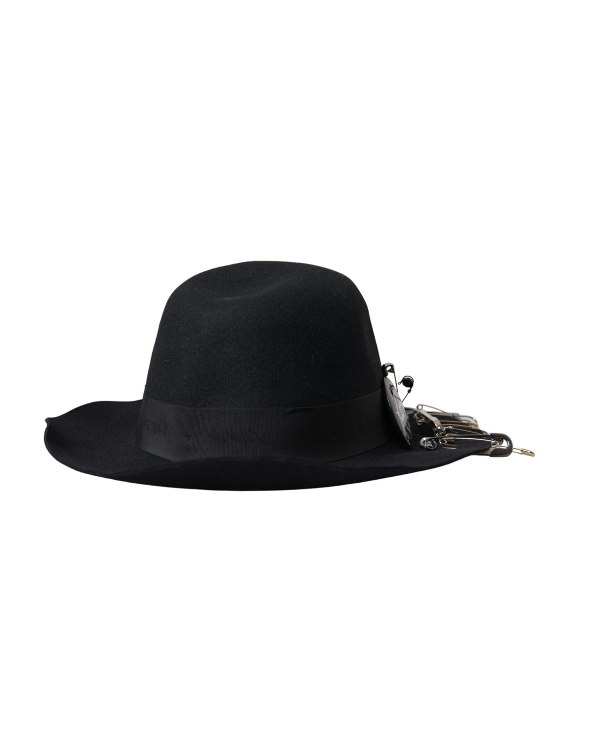 Sombrero Fedora de ala ancha con adornos negros de Dolce &amp; Gabbana para hombre