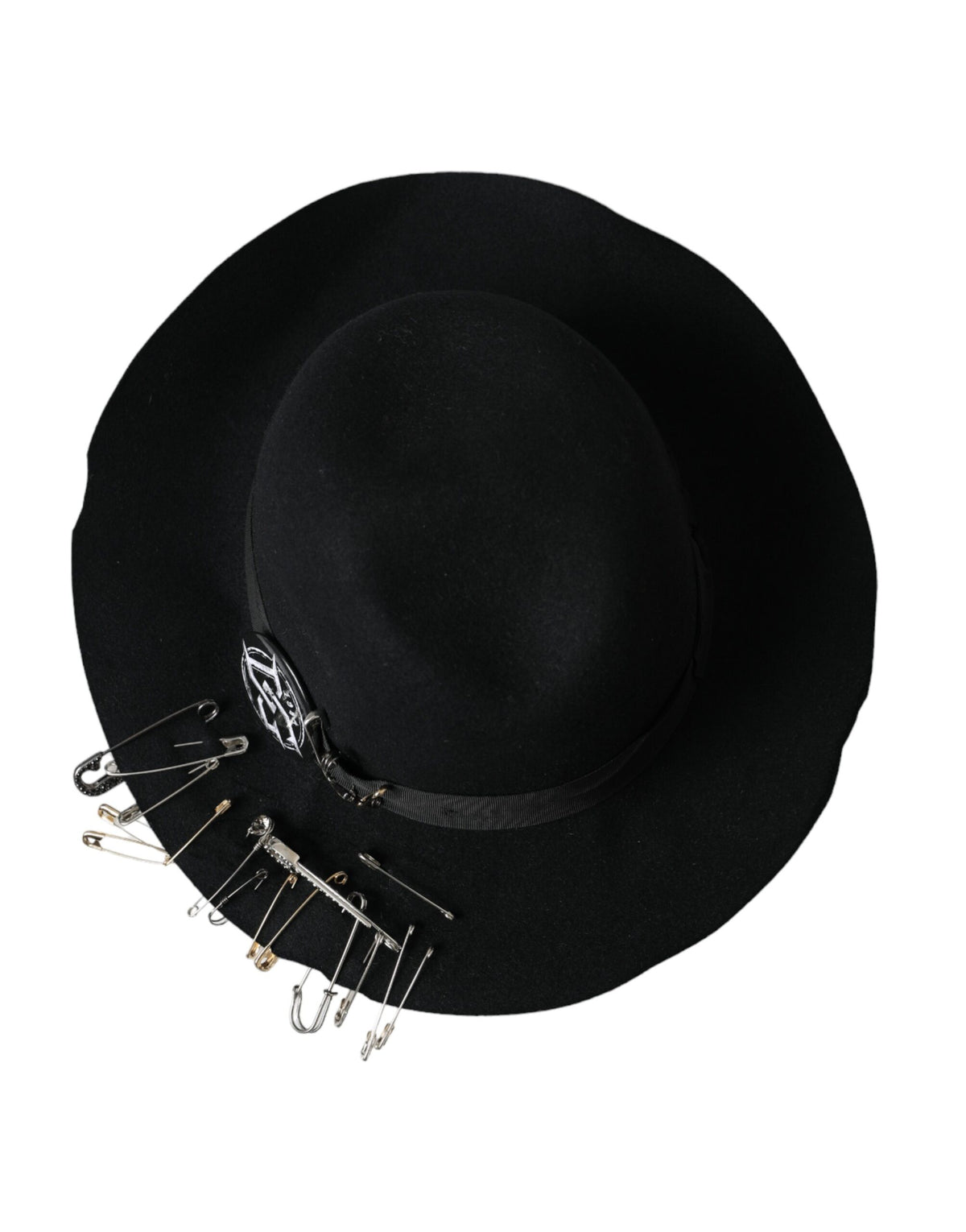 Sombrero Fedora de ala ancha con adornos negros de Dolce &amp; Gabbana para hombre