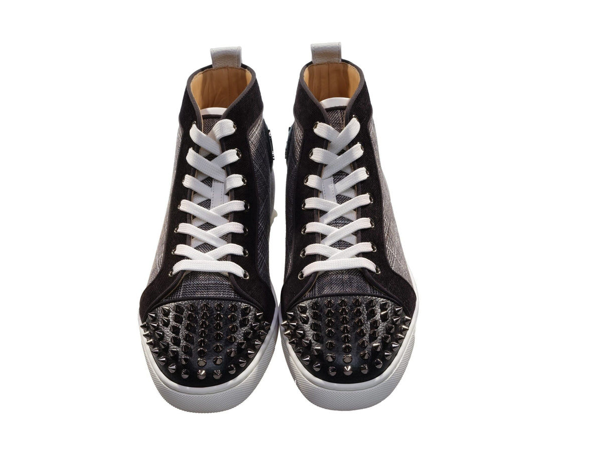 Zapatillas de deporte altas con tachuelas y diseño plano en contraste Lou Spikes Orlato de Christian Louboutin